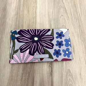 Vera Bradley Bengal Lily Purple and Blue Floral Print Checkbook Cover